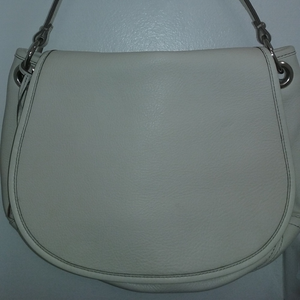 Banana Republic Italian Leather Winter White Bag